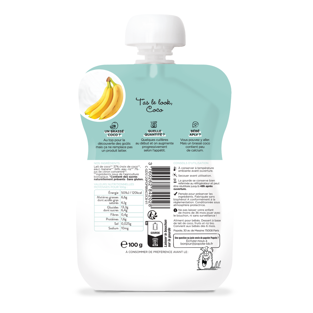 Popote - Gourde Brassé Coco Banane 100 g